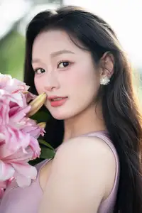 Pure Beauty of a Muse with Pink Lilies: A Peaceful Moment in Nature - image 11