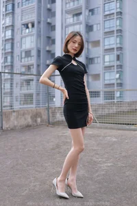 IESS Xiao Liu - Black Cheongsam and Nude Tights Cultural Fusion - image 46