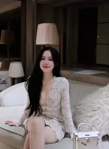 Captivating Beauty: Young Woman in Elegant Lace Dress Shines in Luxurious Restaurant Setting. - image 11