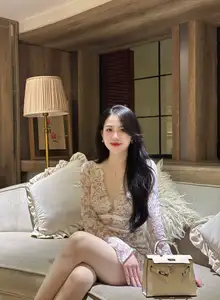 Captivating Beauty: Young Woman in Elegant Lace Dress Shines in Luxurious Restaurant Setting. - image 7