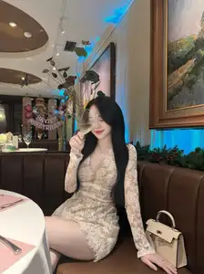 Captivating Beauty: Young Woman in Elegant Lace Dress Shines in Luxurious Restaurant Setting. - image 14