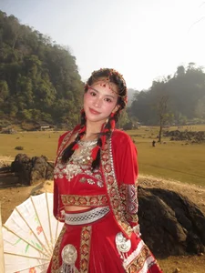 Miss Vietnam Tran Tieu Vy shines in traditional ethnic attire amidst the majestic mountains - image 4