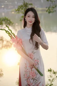 Timeless Elegance of Vietnamese Ao Dai by the Lake - image 11