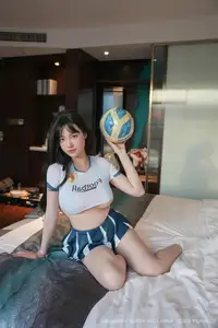 Ruan Qing No.10606: Captivating Football Muse Showcases Dynamic Charm in Sporty Uniform - image 1