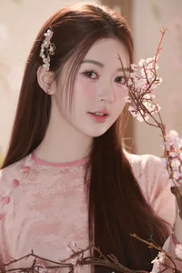 Graceful Muse in Pastel Pink Traditional Silk - image 13