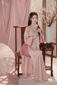 Graceful Muse in Pastel Pink Traditional Silk - image 10