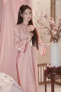 Graceful Muse in Pastel Pink Traditional Silk - image 6
