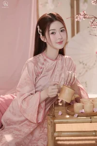 Graceful Muse in Pastel Pink Traditional Silk - image 8