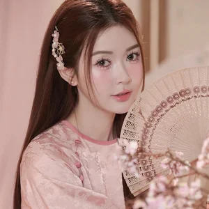 Graceful Muse in Pastel Pink Traditional Silk - image 9