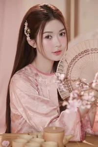 Graceful Muse in Pastel Pink Traditional Silk - image 4