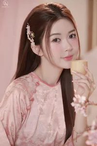 Graceful Muse in Pastel Pink Traditional Silk - image 11