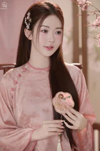 Graceful Muse in Pastel Pink Traditional Silk - image 1