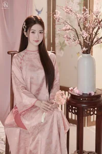 Graceful Muse in Pastel Pink Traditional Silk - image 2
