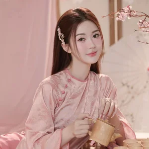 Graceful Muse in Pastel Pink Traditional Silk - image 12