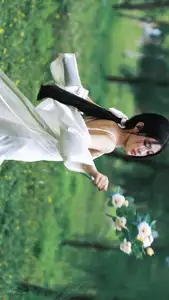 VGU No.173: Discover the serene beauty of a dreamy girl with white roses in the morning sun. - image 17