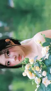 VGU No.173: Discover the serene beauty of a dreamy girl with white roses in the morning sun. - image 11