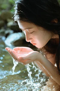 Serene Summer Portrait Photography: Ye Zhi Zhi Zhi in YiTuYu Art Language Vol.9104 - Aesthetic Nature and Stream Side Fashion Inspiration - image 11