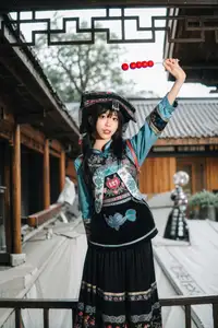 Mystical Ethnic Beauty: Xiao Wen Shines in Traditional Guizhou Attire Vol.8719 - image 4
