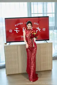 Yi Tian Tian's Allure in Red Lace Dress XiuRen No.10578: Modern Asian Beauty Captivates - image 10