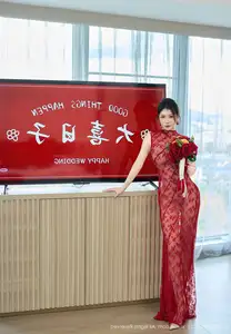 Yi Tian Tian's Allure in Red Lace Dress XiuRen No.10578: Modern Asian Beauty Captivates - image 0