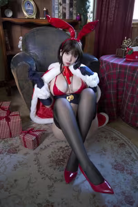 Coser Meroko: Mataro Bunny Girl's Seductive Christmas - Exclusive Photo Set - image 1