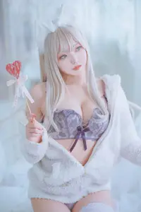 Coser Kurotia Kuro: Sweet Charm in Pure KEMOMIMI WHITE Lingerie (56P) - image 11