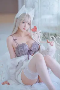 Coser Kurotia Kuro: Sweet Charm in Pure KEMOMIMI WHITE Lingerie (56P) - image 24