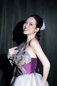 Radiant Actress in Elegant Stage Costume, Her Graceful Beauty Captivates Every Gaze on Stage. - image 2