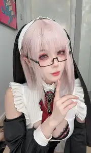 Coser Jiu Yan's Alluring Nun 2 Cosplay: Enchanting Anime Beauty with Striking Pink Hair and Mysterious Gaze. Explore Now! - image 10