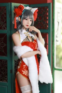 Stunning Azur Lane Cheshire Cosplay by 51 Jiang: Elegant Lunar New Year Qipao Collection and Spring Festival Aesthetic Photography - image 2