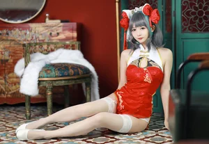 Stunning Azur Lane Cheshire Cosplay by 51 Jiang: Elegant Lunar New Year Qipao Collection and Spring Festival Aesthetic Photography - image 12