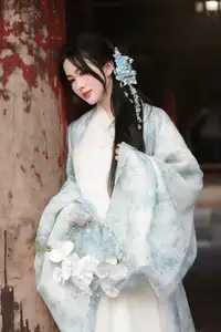 Discovering Traditional East Asian Beauty: Elegant Young Woman in Ancient Vietnamese Setting - image 1