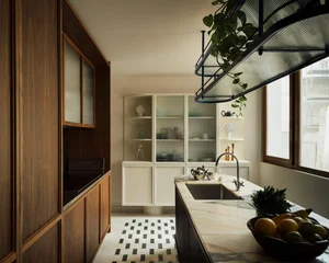 Warm 160m2 apartment for a young family transformed from a rigid office - image 4