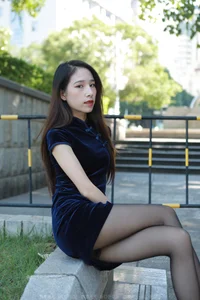 Traditional Elegance Meets Modern Style: Mei Zi in Black Silk Cheongsam - image 41