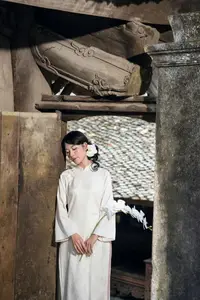 Elegant Asian Beauty: A Portrait of Grace with Traditional Paper Umbrella - Captivating Serenity - image 6