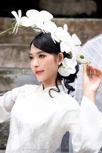 Elegant Asian Beauty: A Portrait of Grace with Traditional Paper Umbrella - Captivating Serenity - image 10