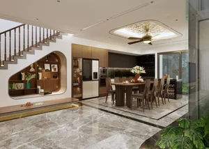 Luxury 4-Story Townhouse in Viet Tri Featuring Walnut Wood and Marble Accents - image 1