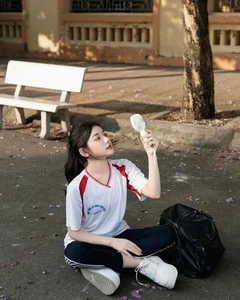 Captivating School-Themed Photo Gallery of Popular Social Media Influencer Showcasing Youthful Nostalgia and High-Definition Visuals - image 2