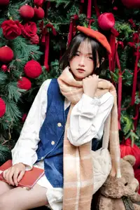 Cozy Christmas Reading: Young Woman and 'How to Win Friends' Book - image 6
