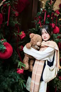 Cozy Christmas Reading: Young Woman and 'How to Win Friends' Book - image 7