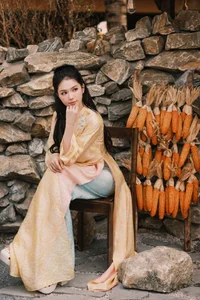 Elegant Vietnamese Áo Dài Style: Ngọc Trinh Showcases Timeless Grace and Cultural Sophistication in Traditional Silk Fashion - image 5