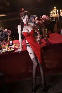 Coser Xiang Cao Miao Lu Lu's Alluring 2025 Spring Festival: Captivating Asian Beauty in Vibrant Red Attire - image 7