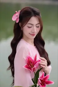 Gentle Pink Ao Dai: Vietnamese Beauty Shines by Hoan Kiem Lake in Spring Hanoi - image 7