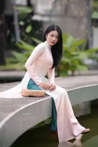 Graceful Vietnamese Lady in Traditional Ao Dai  1000024954 - image 3