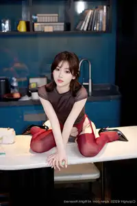 XiuRen No.10633 Zhi Zhi: Alluring Modern Office Style in Black Blazer Dress and Seductive Red Stockings - image 16