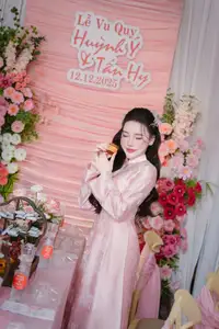 Elegant Vietnamese Bride in Pink Ao Dai: A Stunning Traditional Wedding Ceremony - image 6