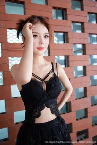 Elegant Black Lingerie Portrait Series Featuring Bai Zhi YY - XiuRen No.11016 Artistic Fashion Photography Collection - image 11