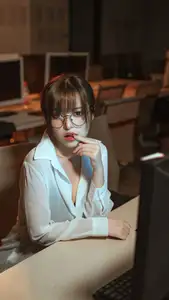 Coser Strawberry Flavor Nana Rabbit: Alluring Office Teacher Posing Captivatingly - image 16