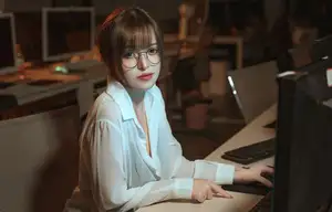 Coser Strawberry Flavor Nana Rabbit: Alluring Office Teacher Posing Captivatingly - image 9