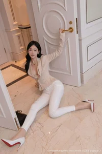 Elegant Professional Office Style Photography Featuring Tang An Qi: XiuRen No.11053 Sophisticated Business Fashion Portrait Collection - image 1